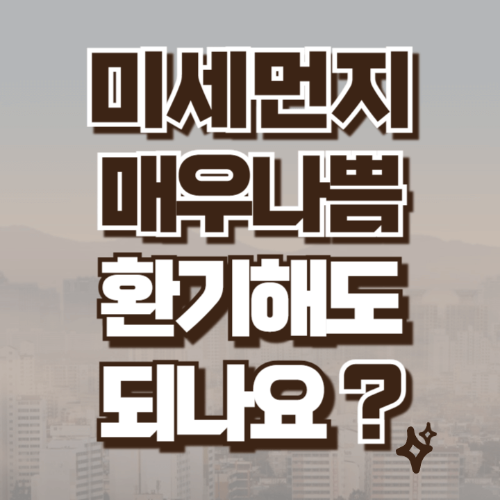 미세먼지가 매우나쁨일때 환기여부에 대하여