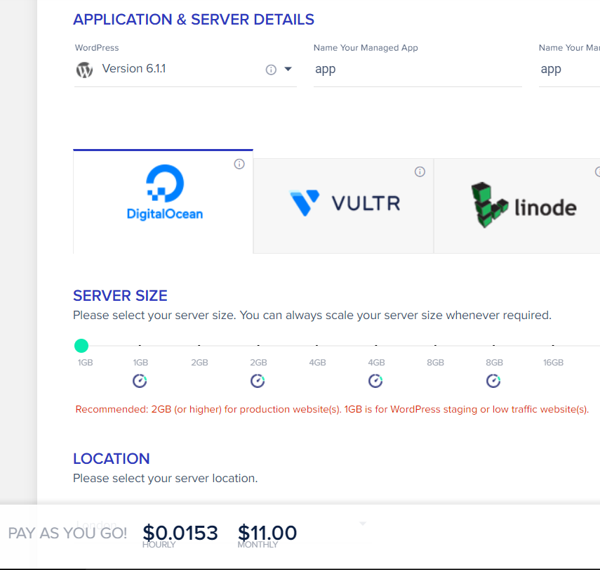 클라우드웨이즈 디지털오션 요금