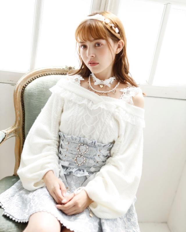 LIZ LISA 리즈리사 진주 악세사리 로스트 니트 양산형 지뢰계