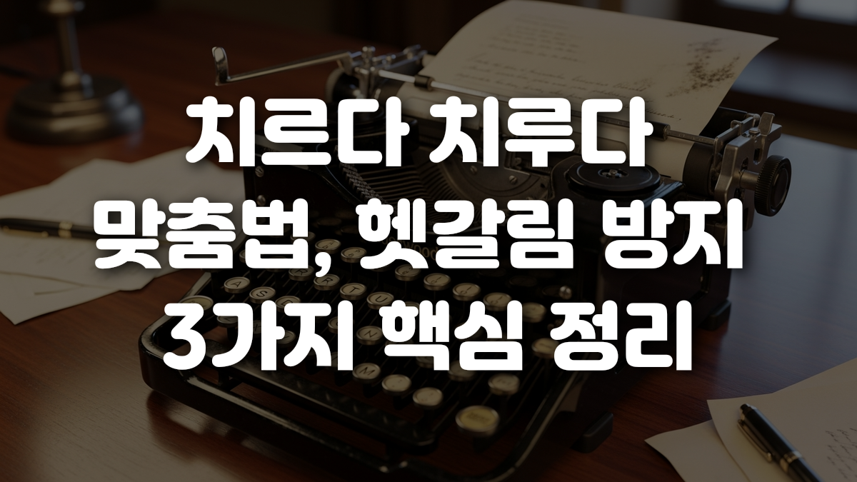 치르다 치루다 맞춤법 헷갈림 방지 3가지 핵심 정리