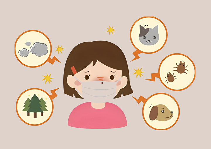 알레르기가-민감한-여성