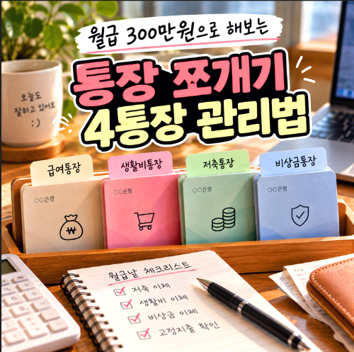 통장 쪼개기 어떻게 할까? 월급 300만원으로 해보는 4통장 관리법