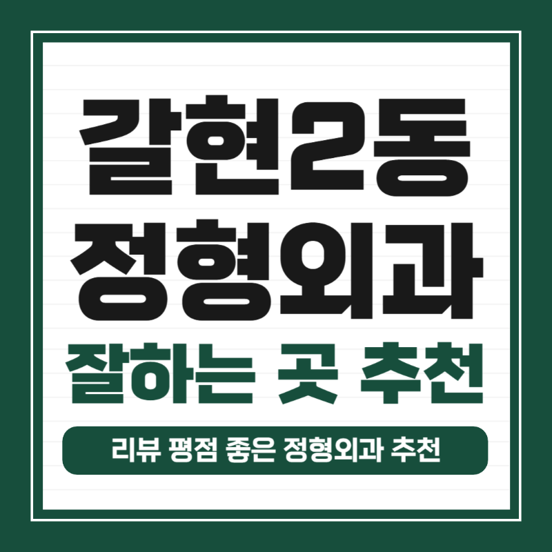 은평구 갈현2동 정형외과 유명하고 잘하는 곳 추천 TOP 5