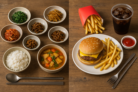 전통식단 vs 현대식 (혈당관리, 접근성, 만족도)