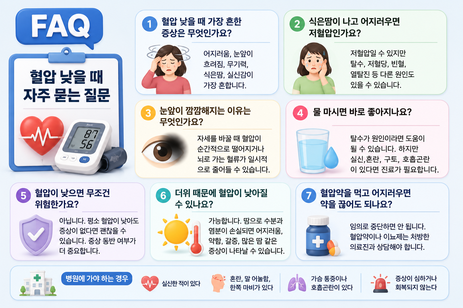 갑자기 식은땀 나고 어지러운 이유, 저혈압일까?