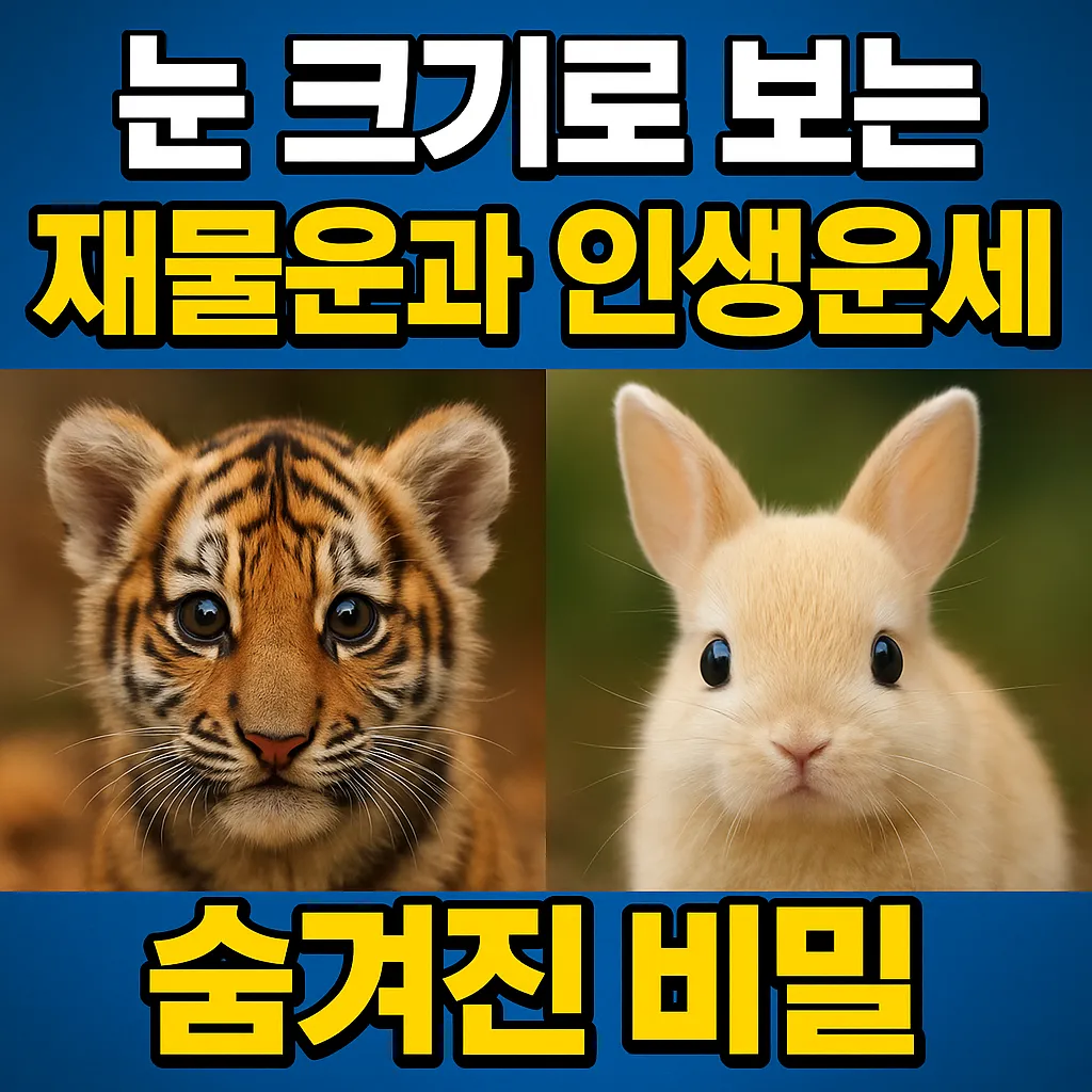 눈 크기로 보는 재물운과 인생운세 숨겨진 비밀
