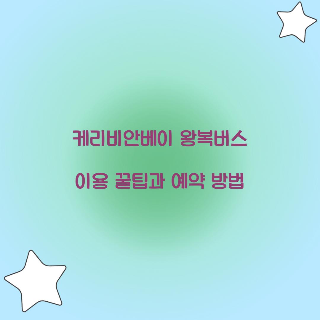 케리비안베이 왕복버스