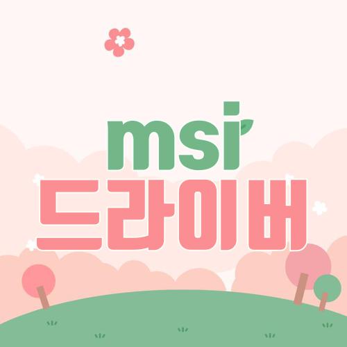 msi 드라이버