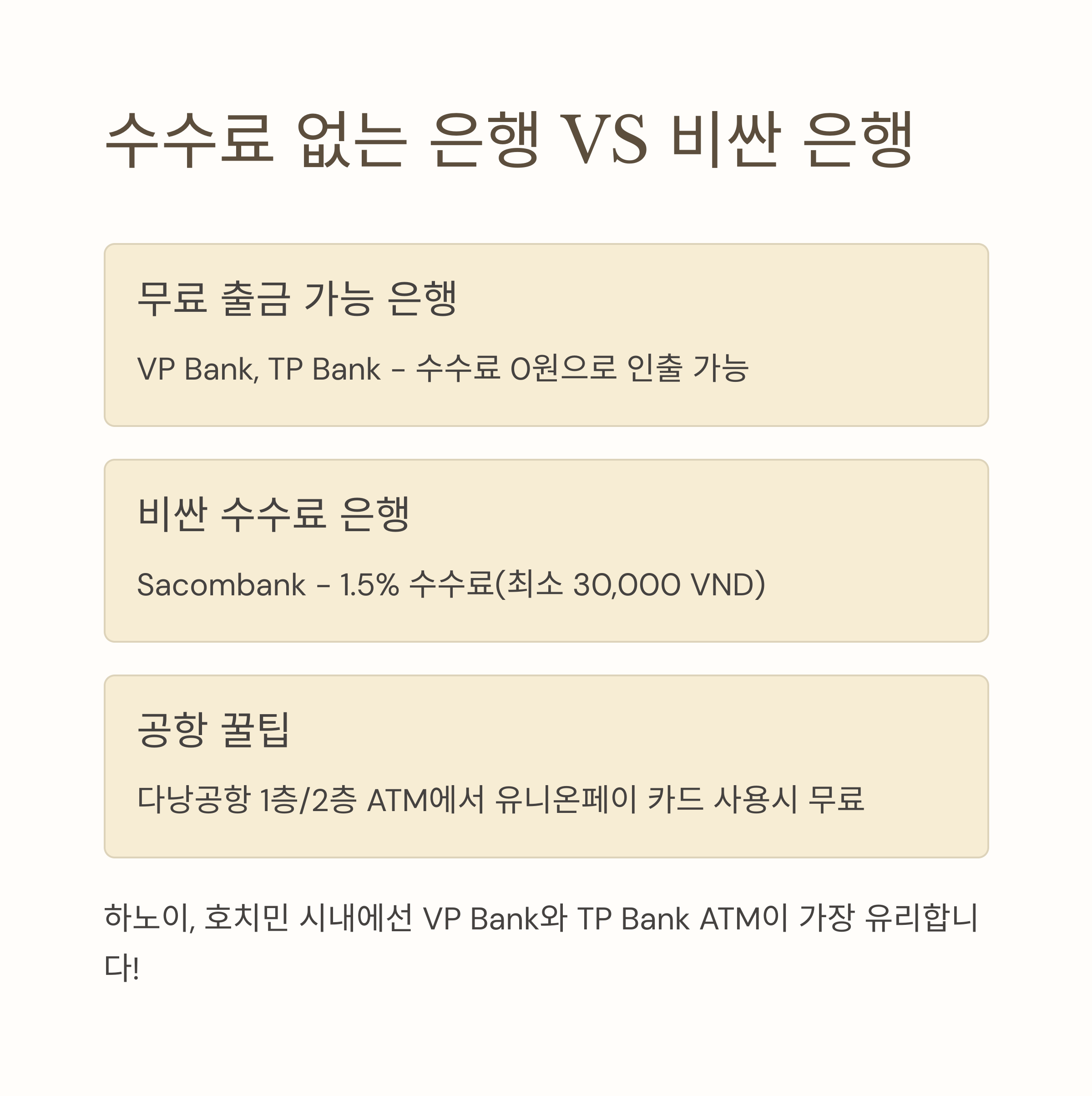 베트남에서 필수 트래블로그 체크카드 사용 가이드