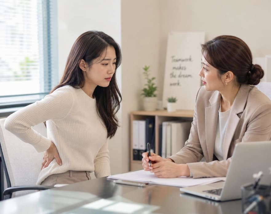 허리 상태로 인해 직장 내 면담