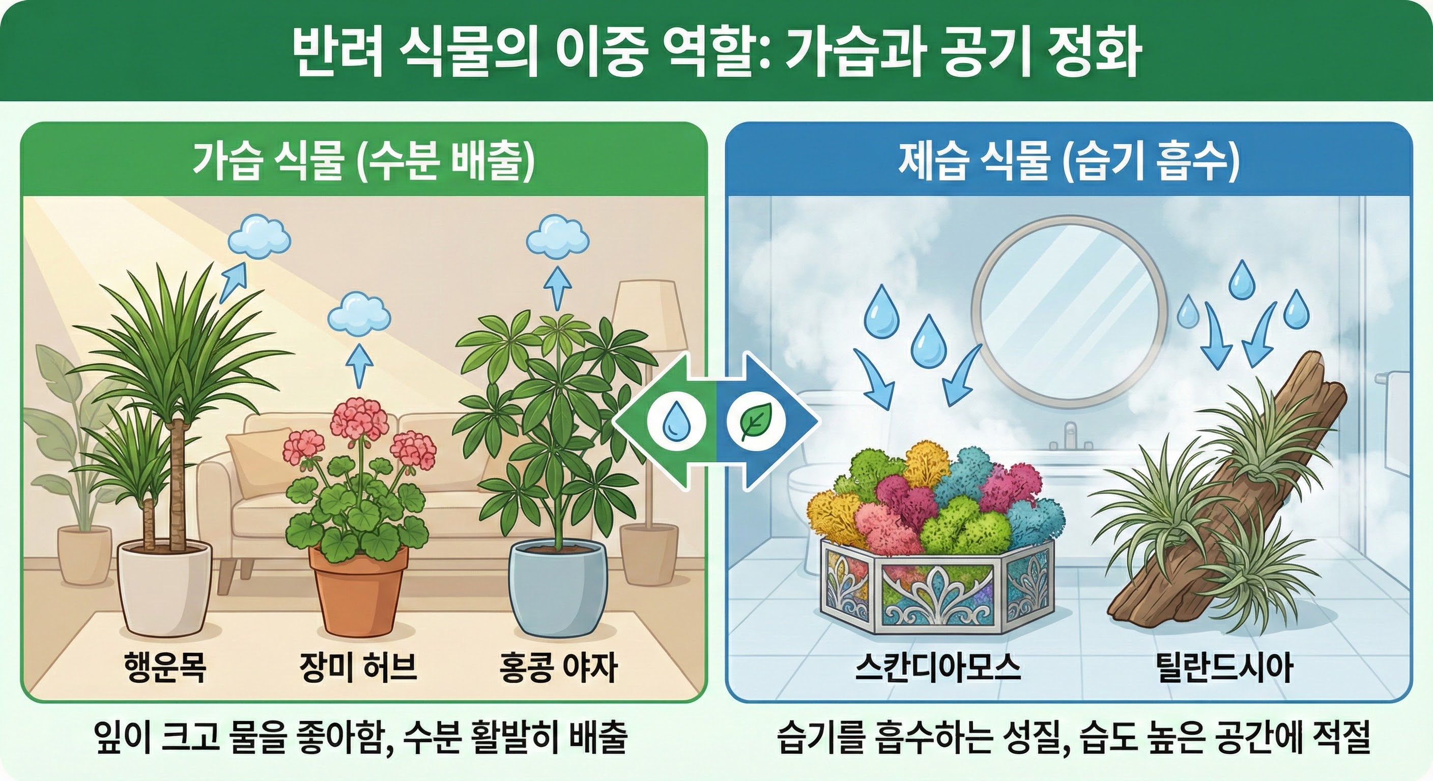 반려 식물의 이중 역할: 가습과 공기 정화
