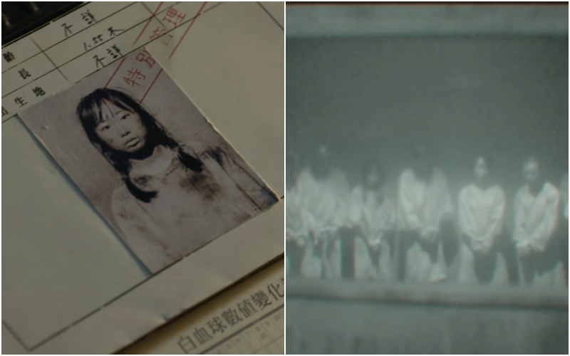 경성크리처에서 731부대에서 인간에게 행해진 실험 장면