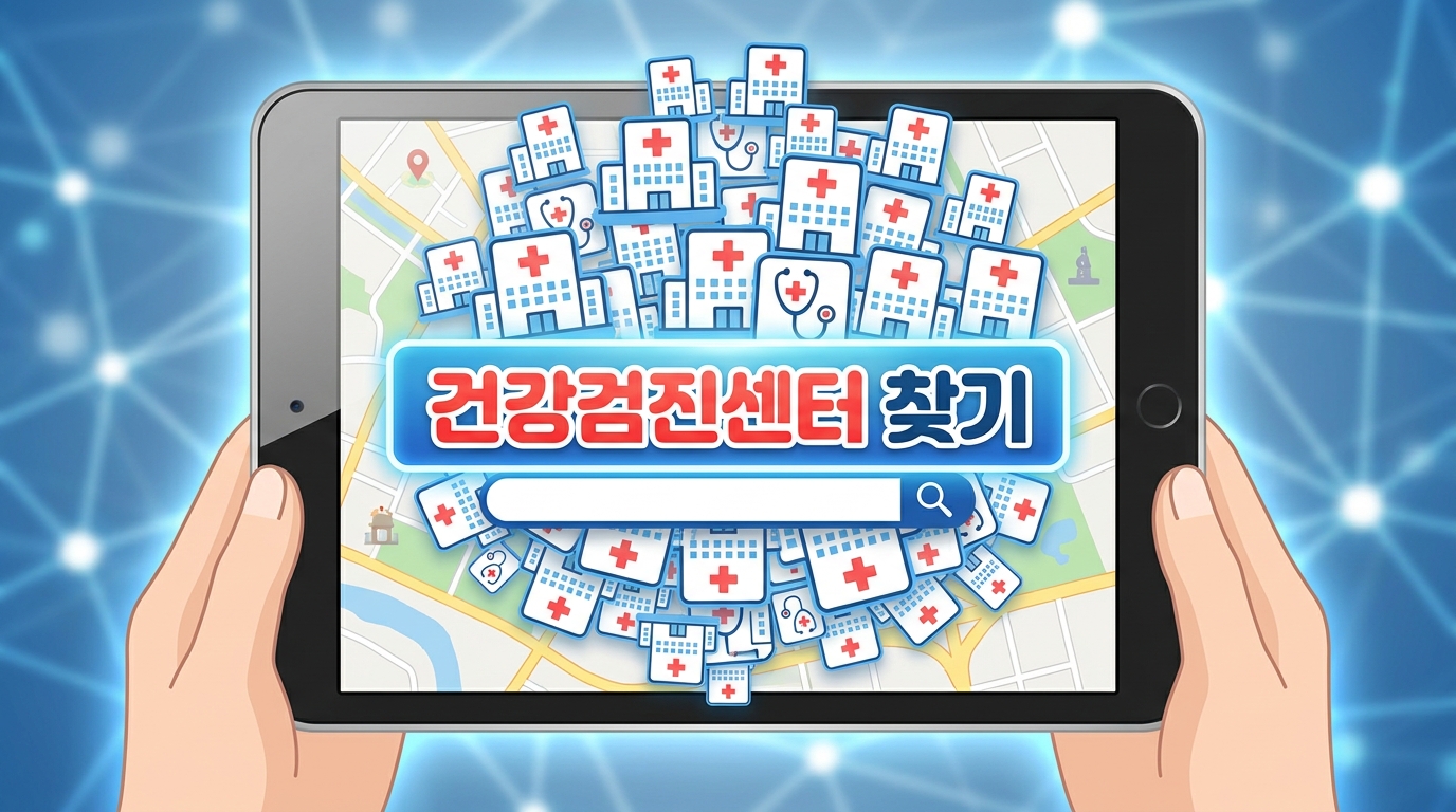지도를 활용해 내 주변 건강검진 지정 병원을 찾는 검색 UI