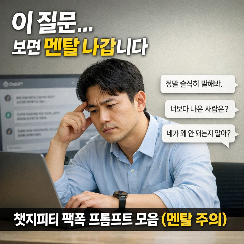 뼈 때리는 챗지피티 팩폭 프롬프트 모음
