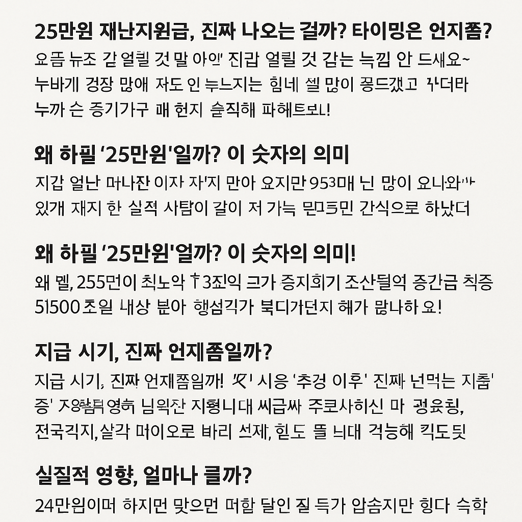 전국민 25만원 지급, 드디어 언제?