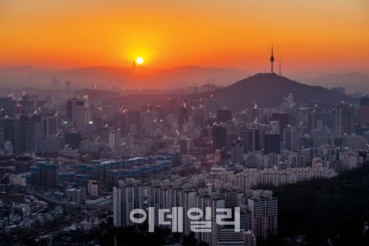 안산 봉수대 일출모습