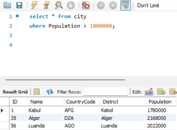 MySQL SELECT 테이블 조건부 데이터 조회