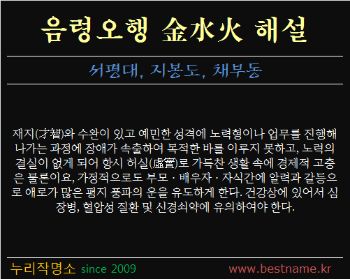 음령오행-금수화-해설