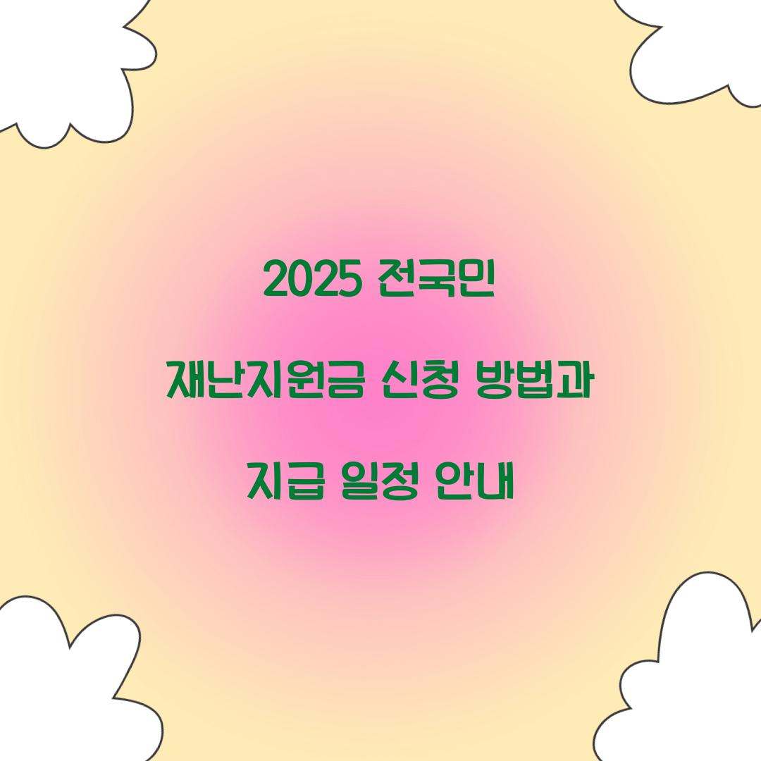 2025 전국민 재난지원금 신청
