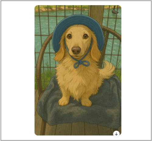 챗지피티 지브리 반려견 사진변환 결과