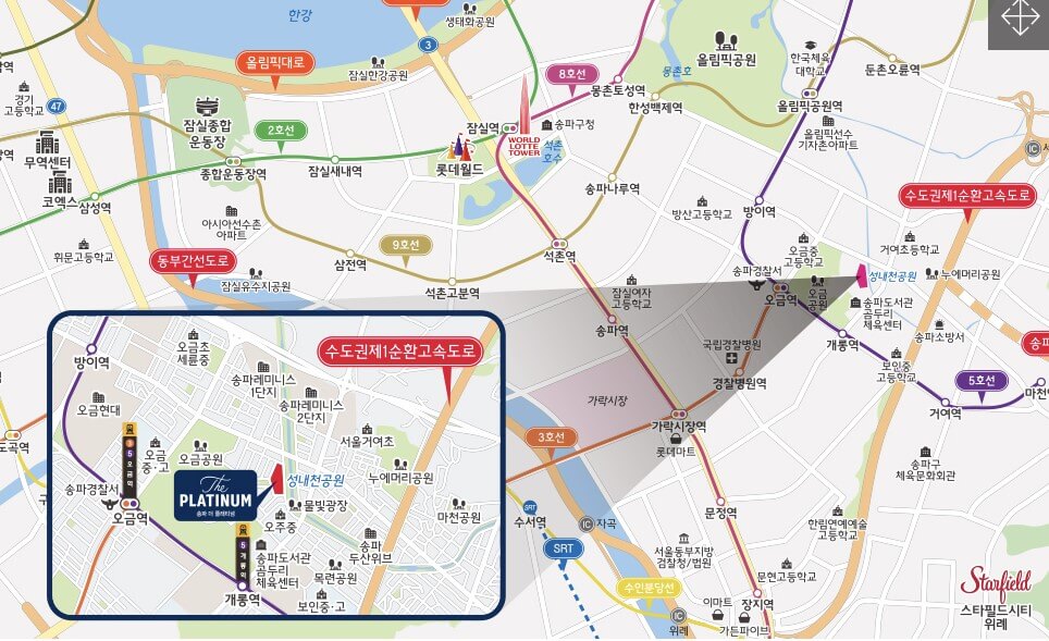 송파 더 플래티넘 입지 환경
