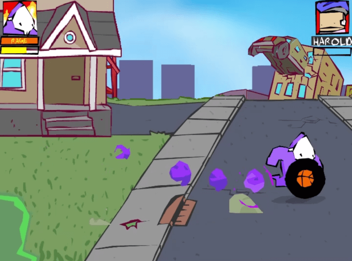 아빠와나-플래시게임-플레이-아들이-농구공을-굴리는-화면