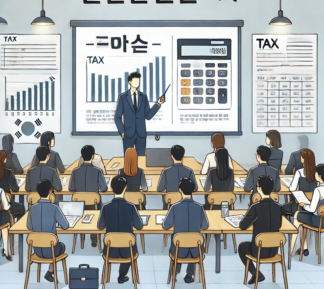 세무상식을 주제로 강연하는 세미나 장면