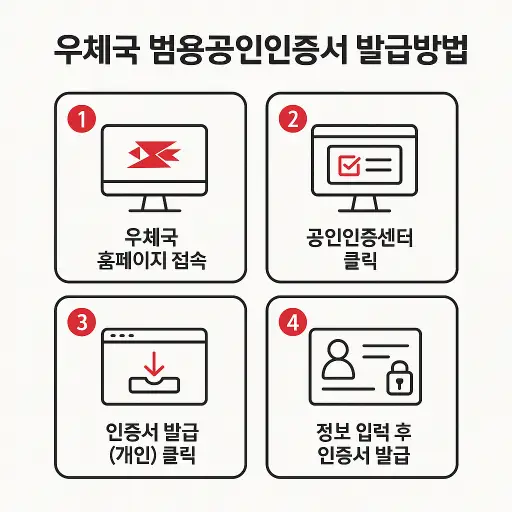우체국 범용공인인증서 발급방법