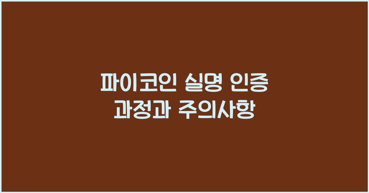 파이코인 실명 인증