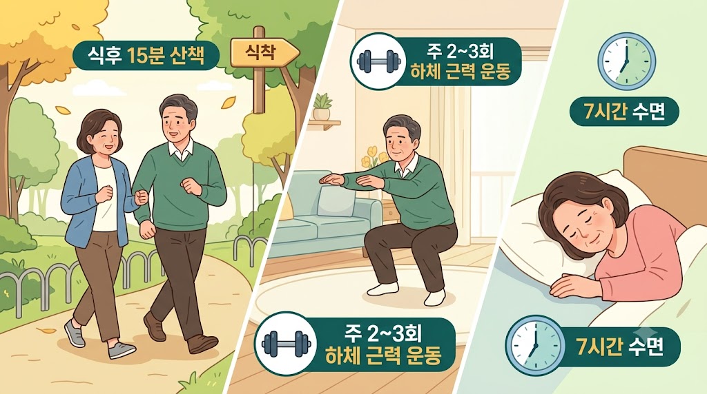 활기찬 중년의 운동 생활습관
