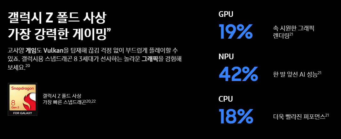 갤럭시 Z폴드6 성능정보