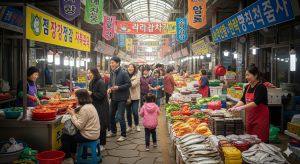 활기찬 전통시장 풍경 모습
