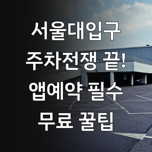 서울대입구역 주차 스트레스 줄이는 법..