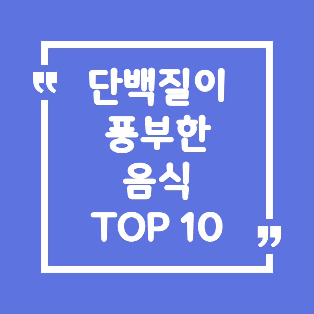 단백질이 풍부한 건강한 음식 TOP 10