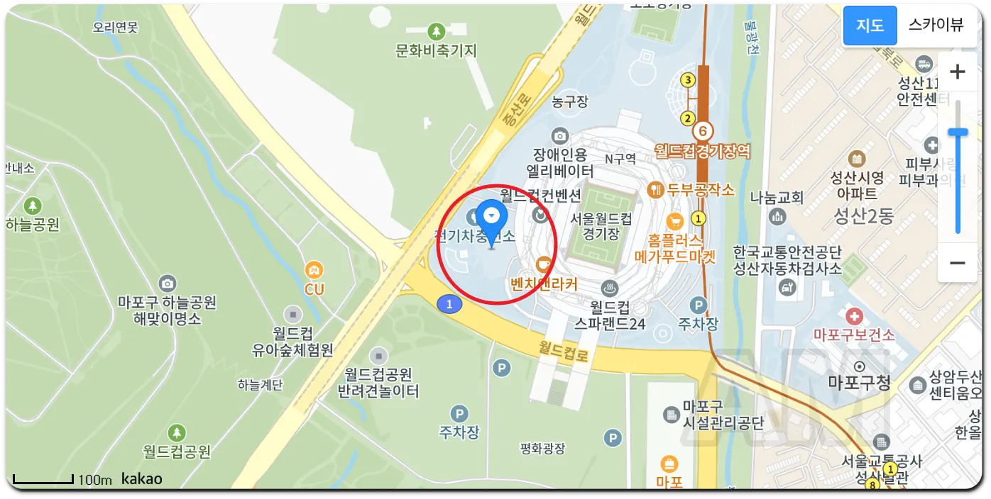 서울상암월드컵경기장 주차장 서쪽