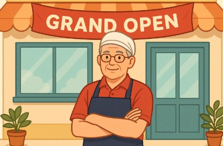 퇴직 후 창업, 분식 프랜차이즈 안정적인 수익 이미지