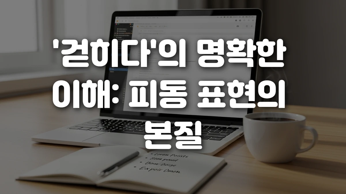 걷히다 의 명확한 이해 피동 표현의 본질