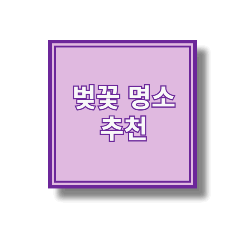 벚꽃 명소 추천