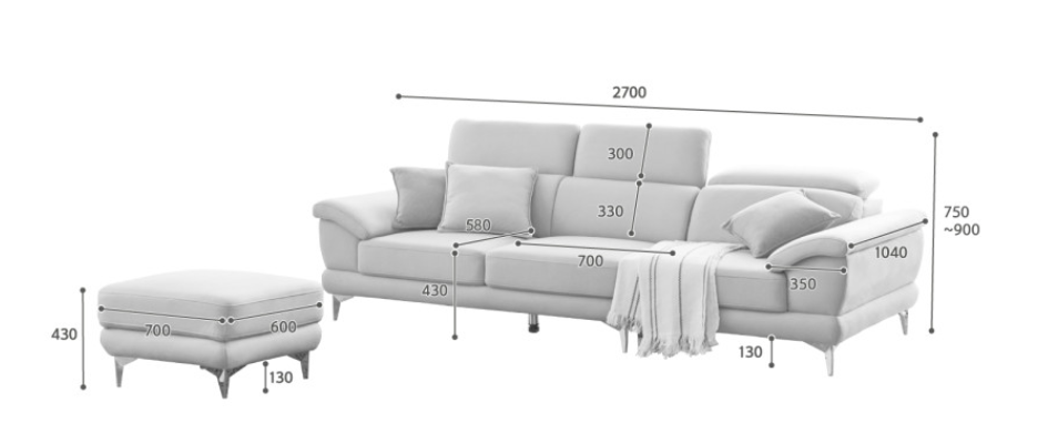 가구 사이즈 W, D, H
3