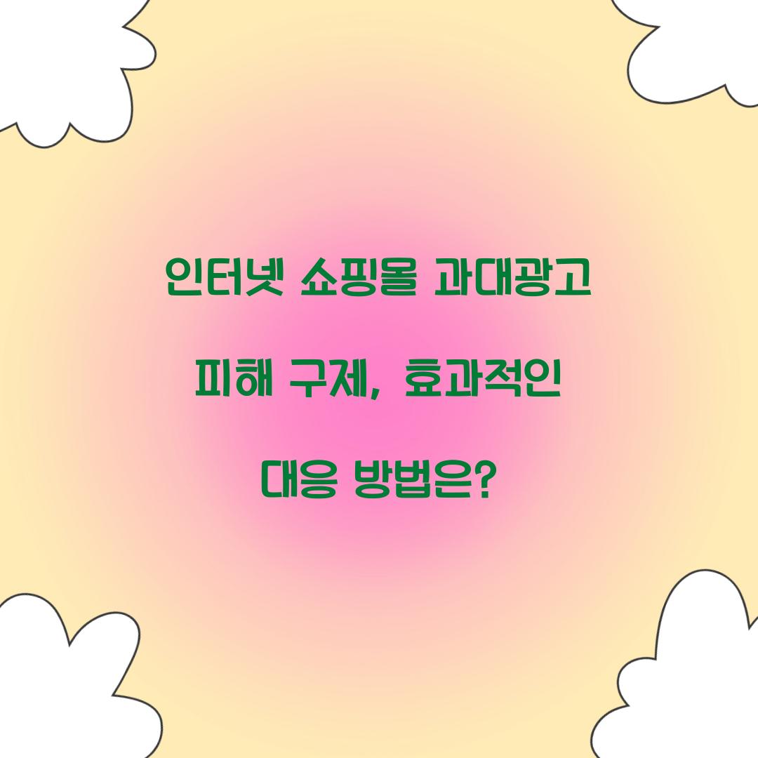 인터넷 쇼핑몰 과대광고 피해 구제