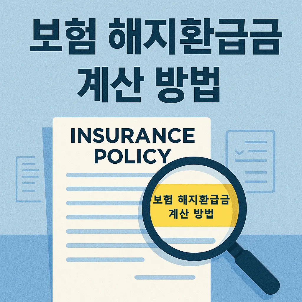 보험 해지 시 환급금 계산 방법 해지환급금 보장 계산공식