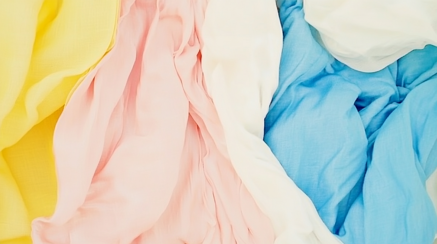 부드러운 실크와 울 소재가 세탁기에서 부드럽게 말리고 있는 모습의 클로즈업 사진.