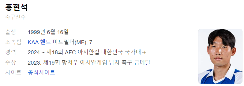 홍현석 프로필_출처 : 다음 인물검색