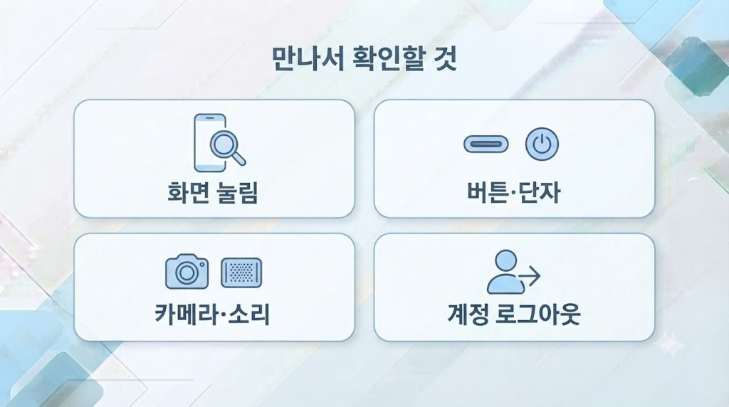 중고폰 직접 확인 항목