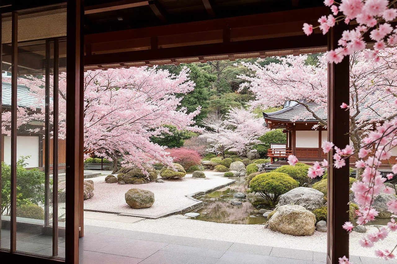 티하우스의 벚꽃