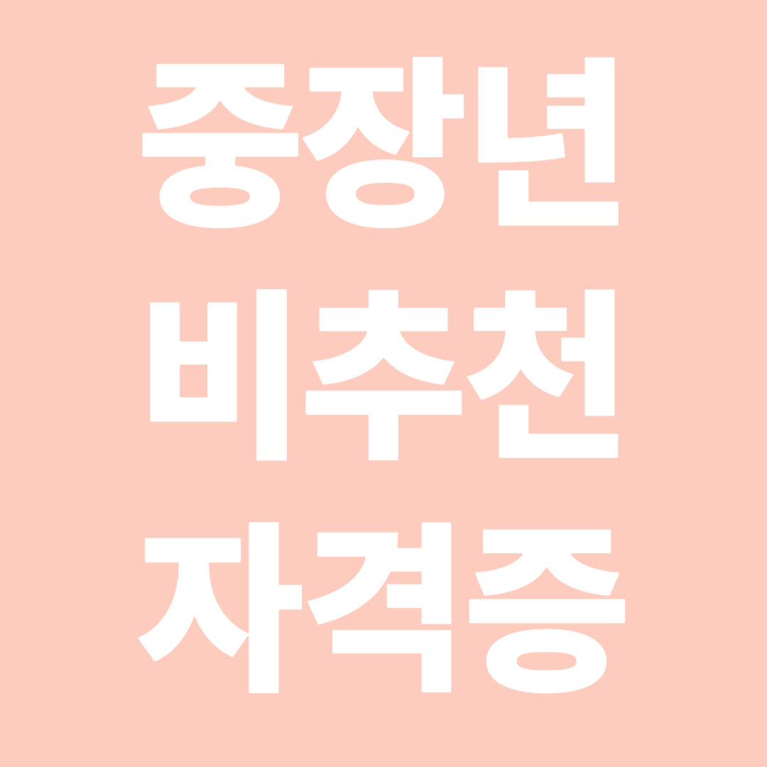 중장년 비추천 자격증 사진