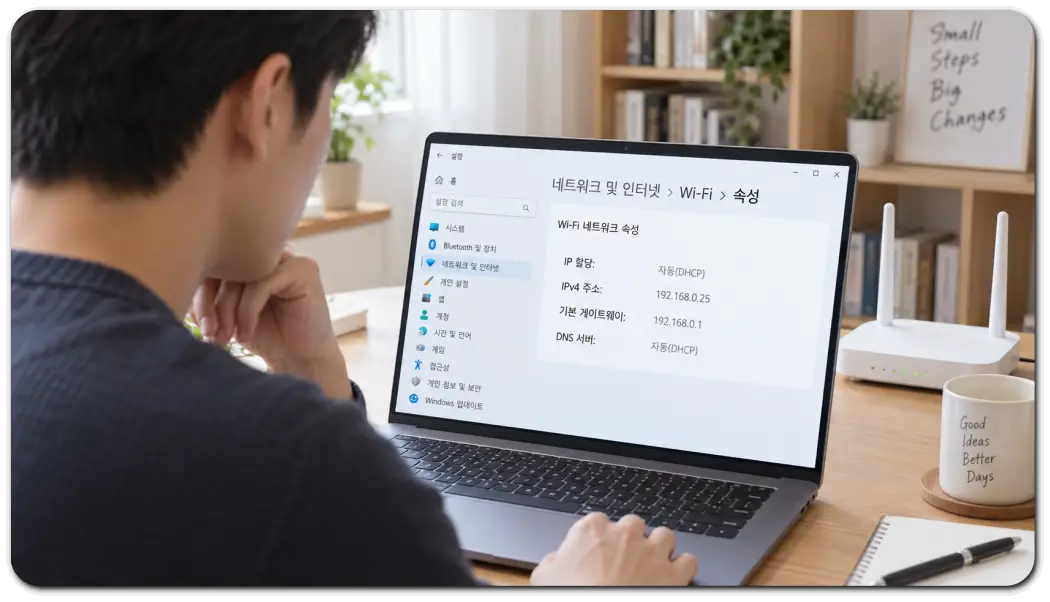 윈도우-11-와이파이-내부-IP-확인