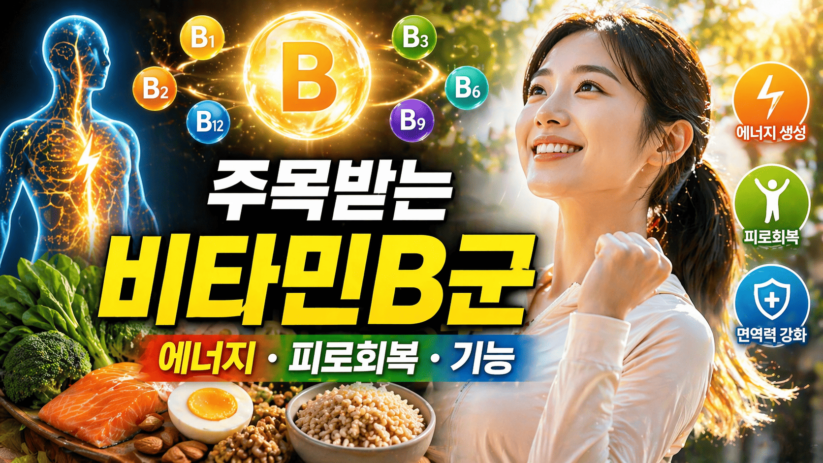 요즘 주목받는 비타민B군 (에너지, 피로회복, 기능)