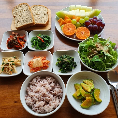 통곡물과 채소, 과일로 구성한 50대 맞춤 건강 식단