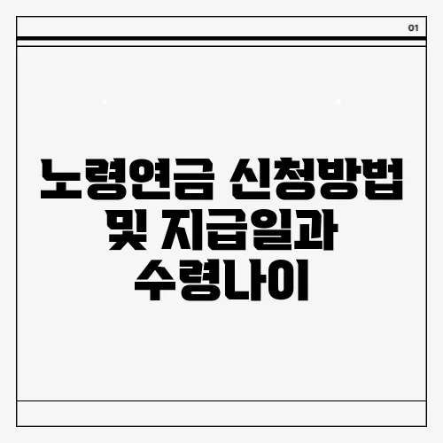노령연금 신청방법 및 지급일과 수령나이